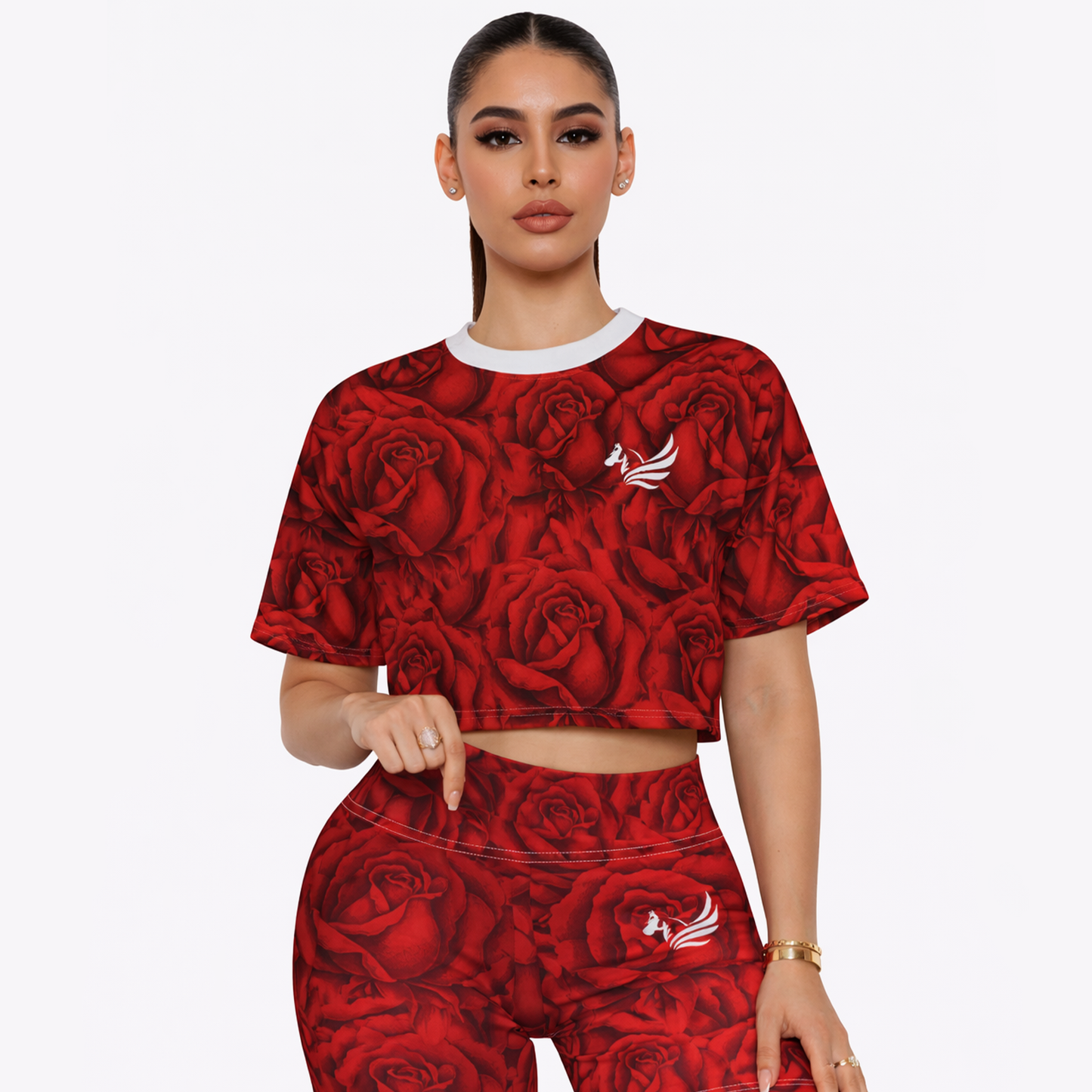 Red Garden Crop Top