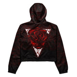 Red Rose Cropped Windbreaker