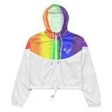Rainbow Drip Cropped Windbreaker