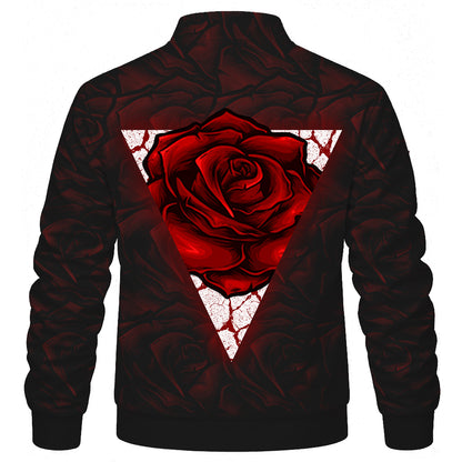 Red Rose Bomber Jacket