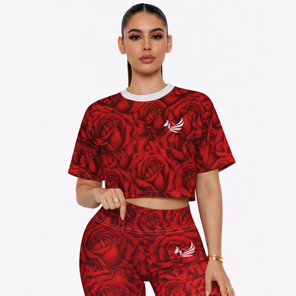 Red Garden Crop Top