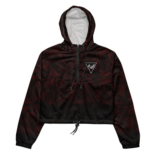 Red Rose Cropped Windbreaker